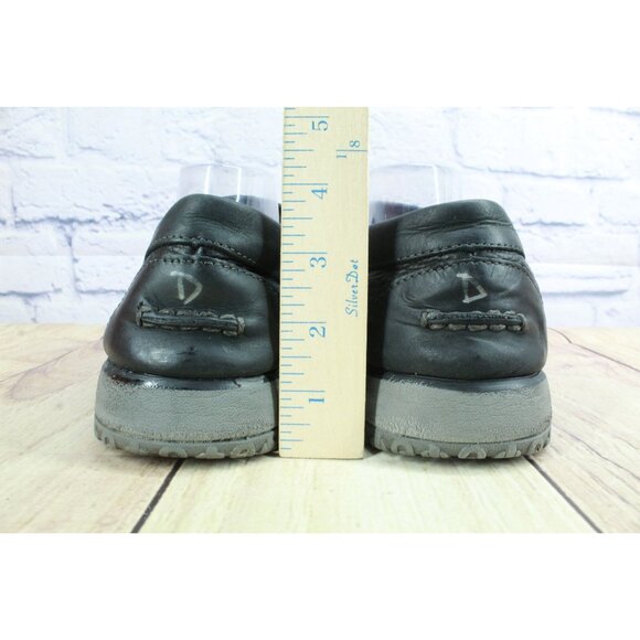 LL Bean All Week Men's Black Leather Slip On Moccasin Slipper Shoes Size 11 M - Picture 6 of 9